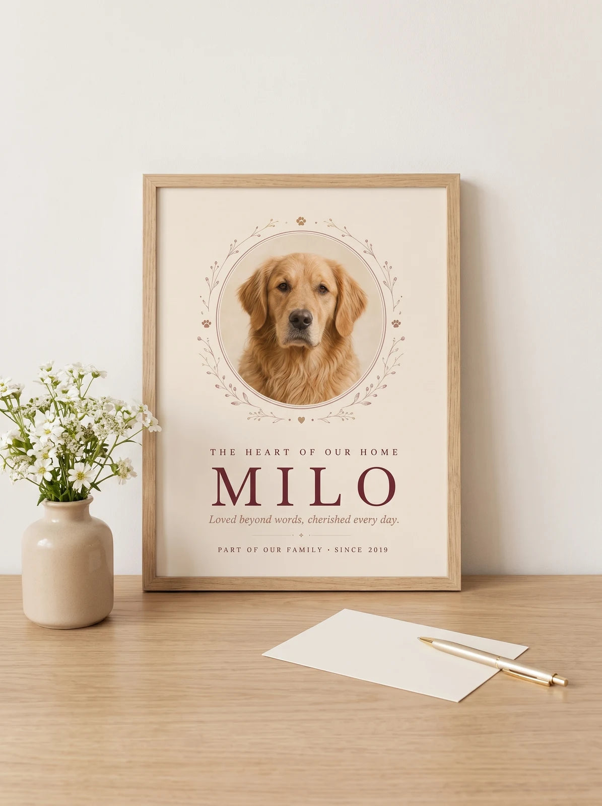 Personalized Pet Portrait Print — The Heart of Our Home
