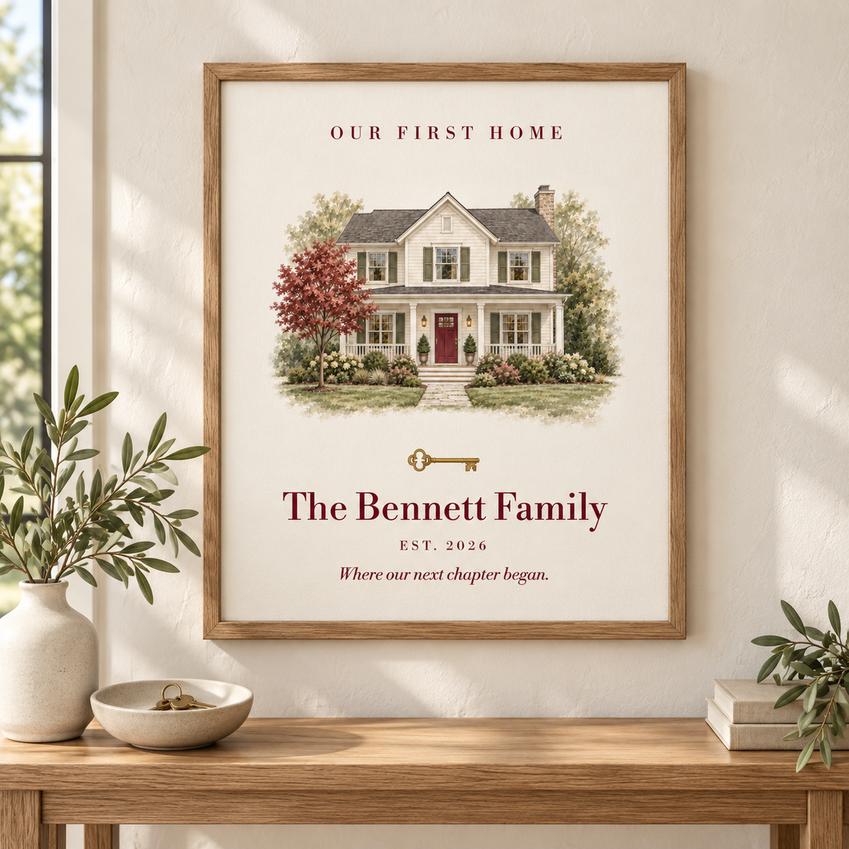 Personalized House Portrait Print — Our First Home