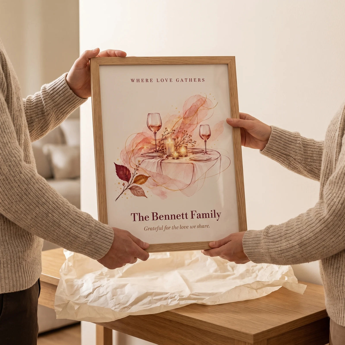 Personalized Family Name Print — Where Love Gathers