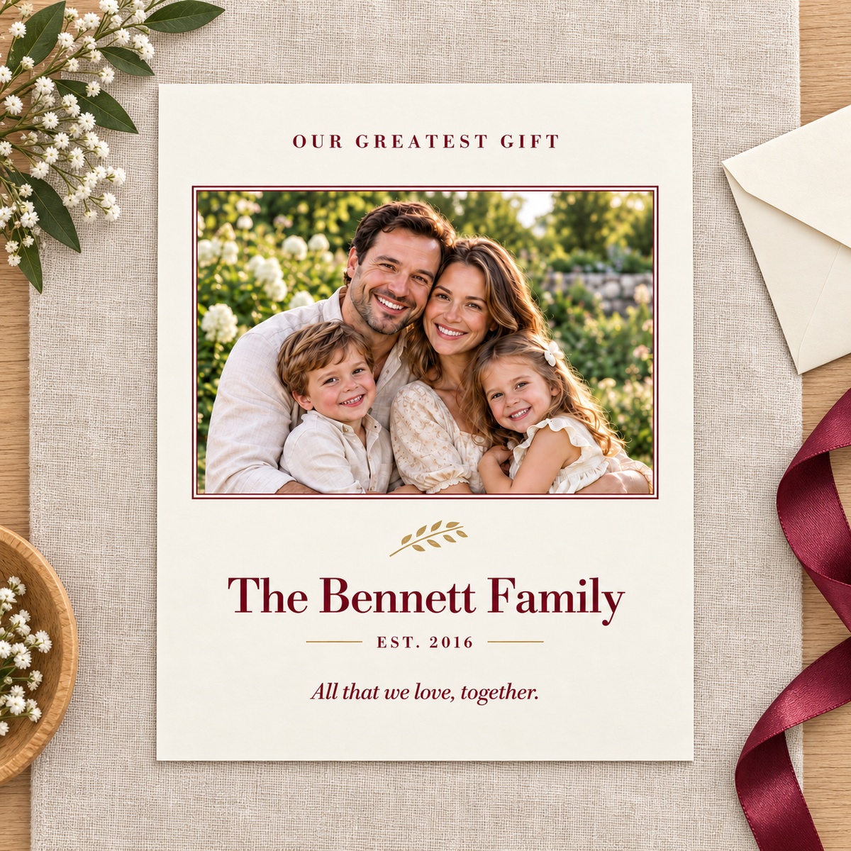 Personalized Family Photo Print — Our Greatest Gift