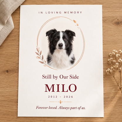 Personalized Pet Memorial Print — Still by Our Side