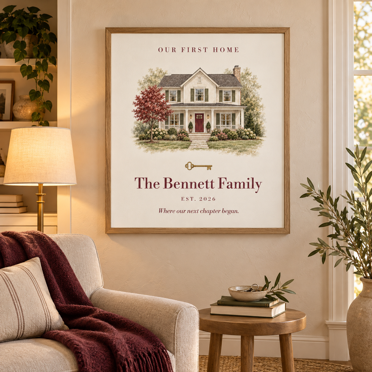 Personalized House Portrait Print — Our First Home