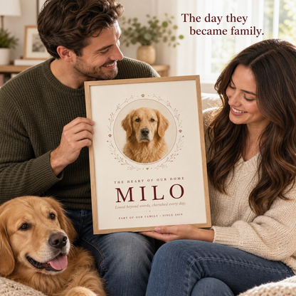 Personalized Pet Portrait Print — The Heart of Our Home