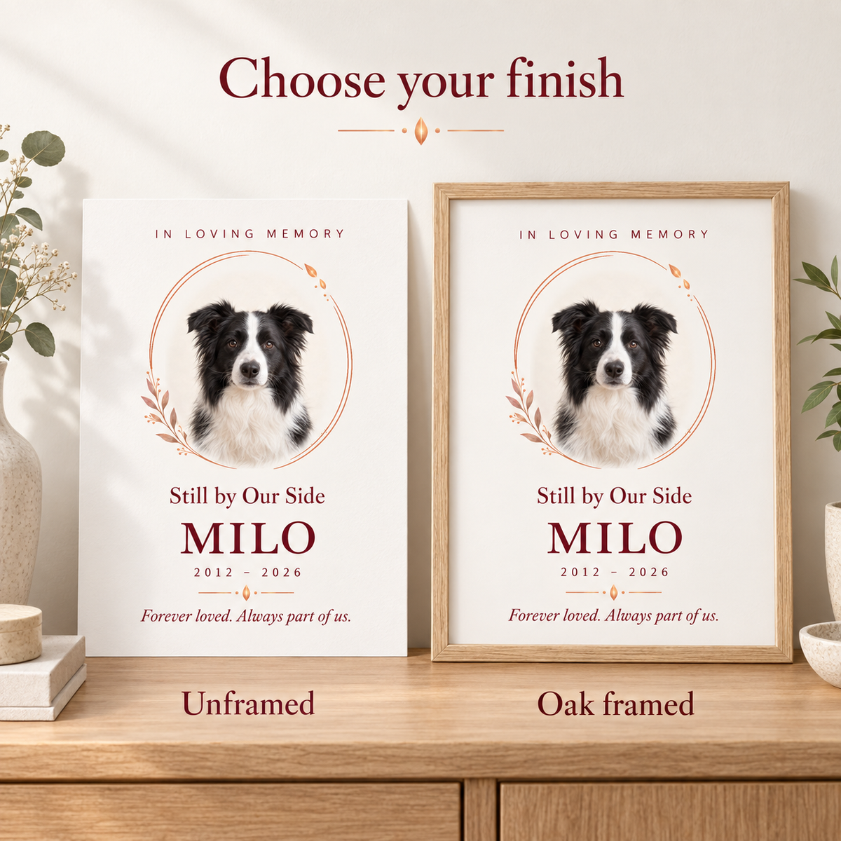 Personalized Pet Memorial Print — Still by Our Side