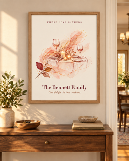 Personalized Family Name Print — Where Love Gathers
