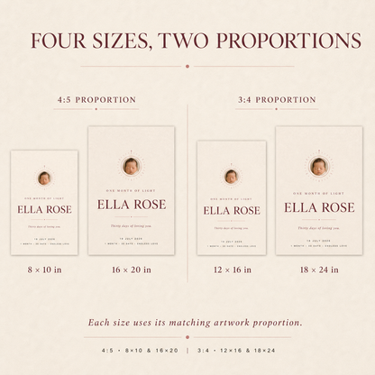 Personalized Baby Milestone Portrait