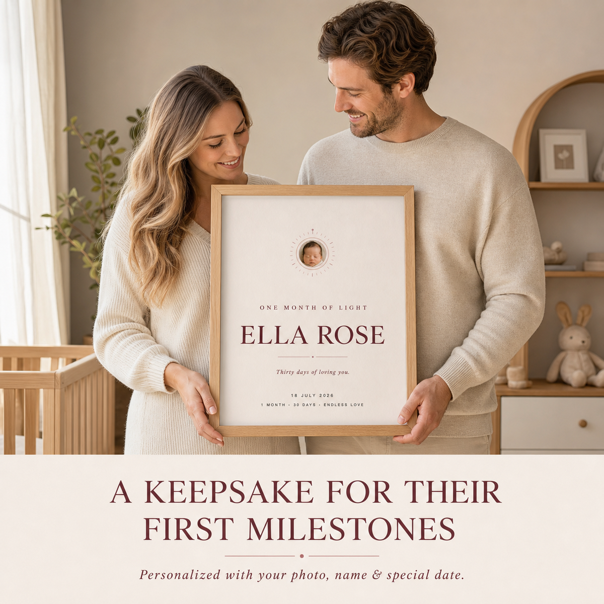 Personalized Baby Milestone Portrait