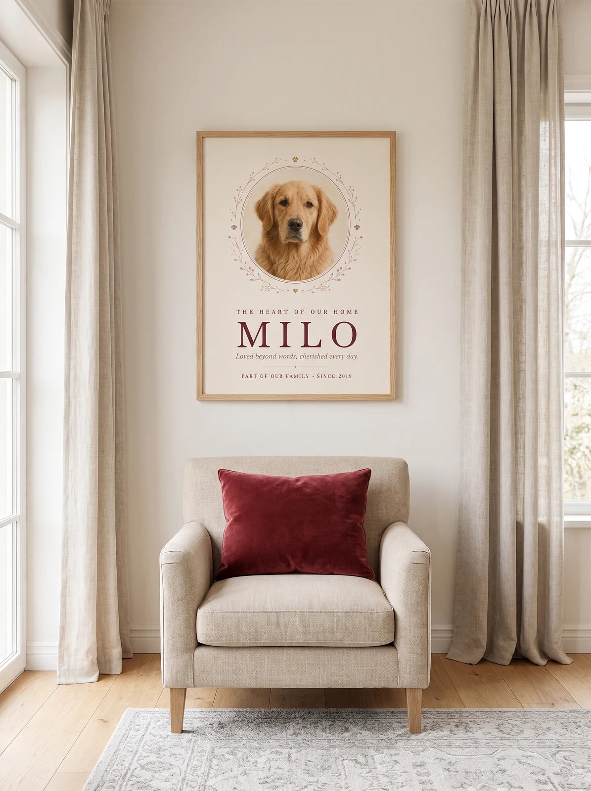 Personalized Pet Portrait Print — The Heart of Our Home