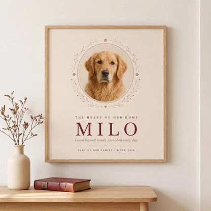 Personalized Pet Portrait Print — The Heart of Our Home