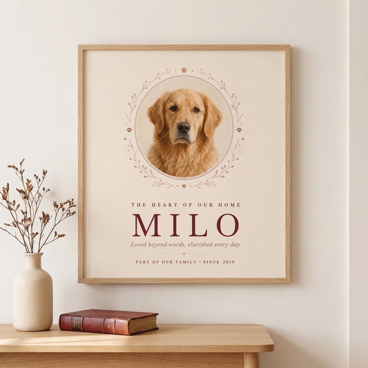 Personalized Pet Portrait Print — The Heart of Our Home
