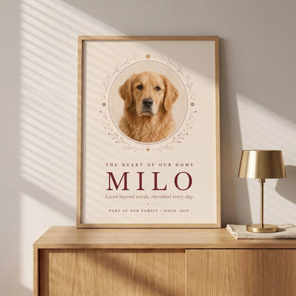 Personalized Pet Portrait Print — The Heart of Our Home