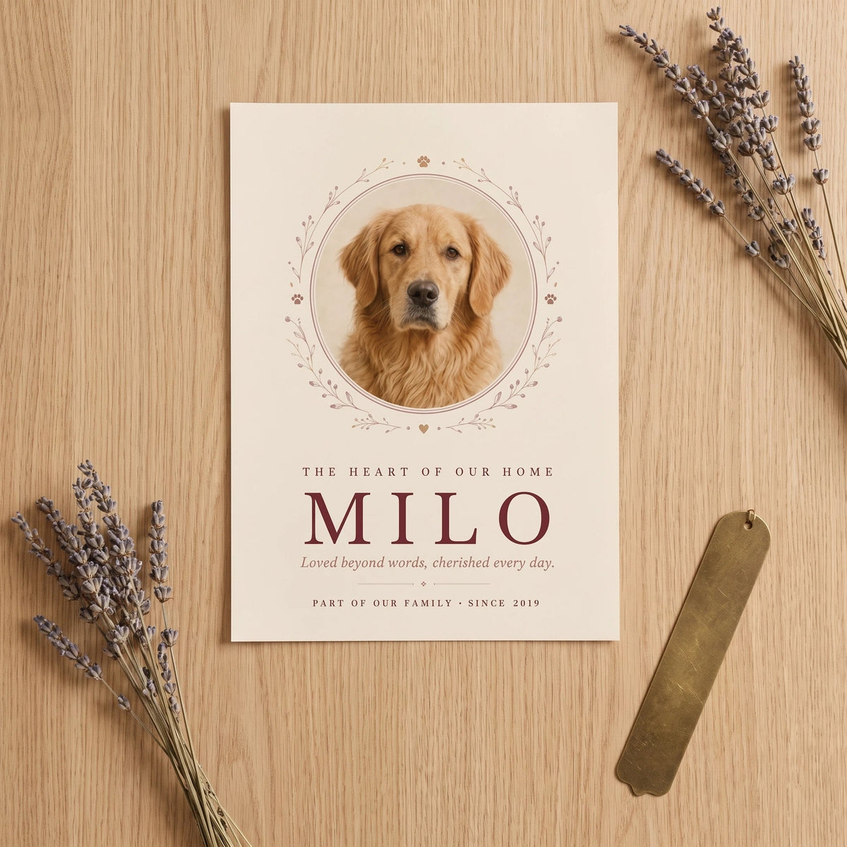 Personalized Pet Portrait Print — The Heart of Our Home